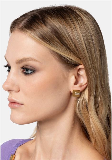 Yellow gold women's stud earrings with set stones ELISABETTA FRANCHI | OR39K41E2U95